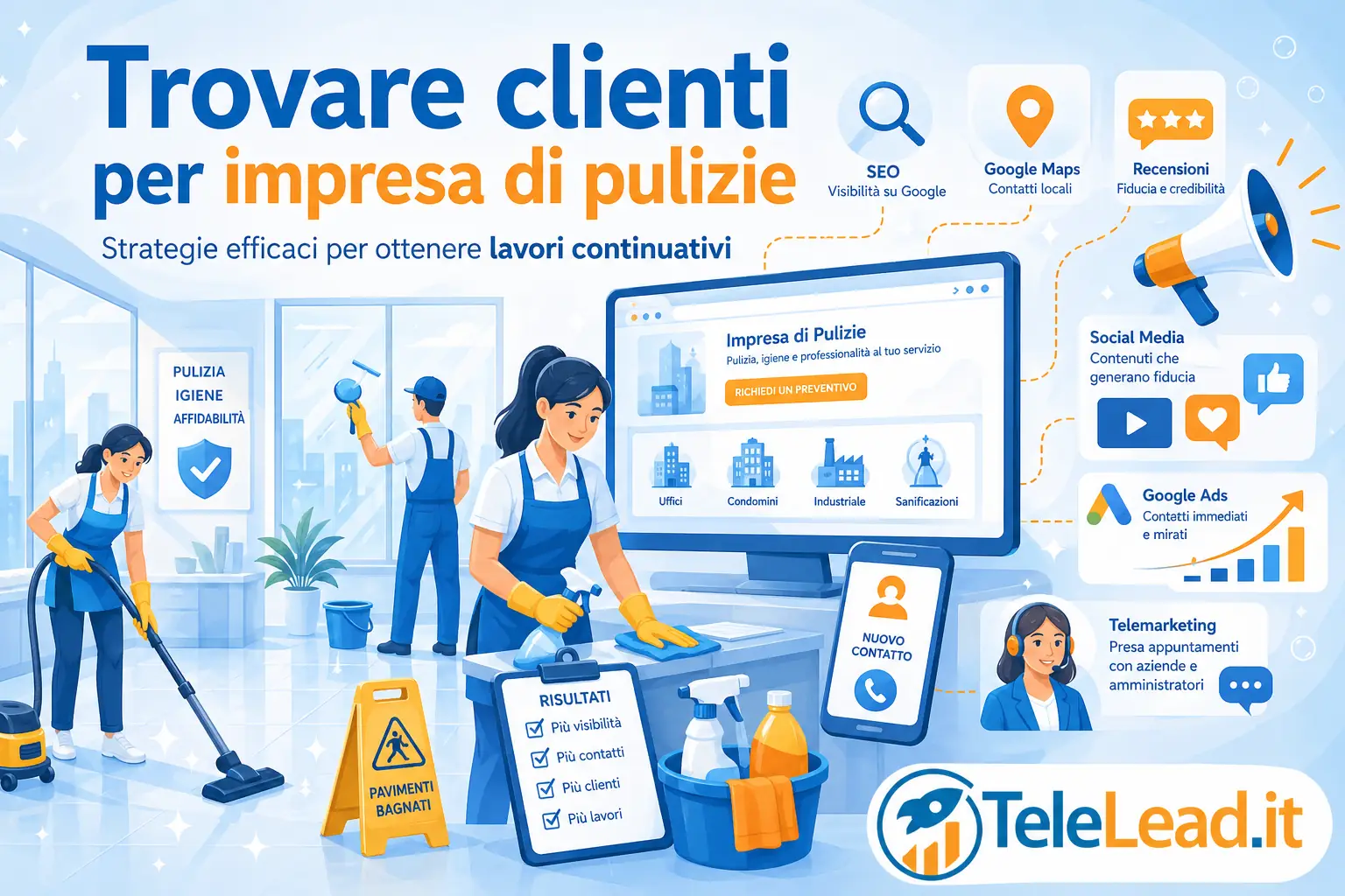 trovare clienti impresa di pulizie